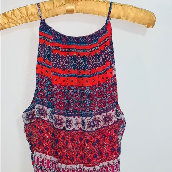 Lush | Vibrant Sleeveless Event Dress | Slash Back Middle Opening  Cinched Waist - Picture 2 of 9